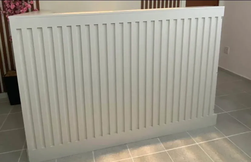 Balcão de Escritório 100% MDF - branco ripado