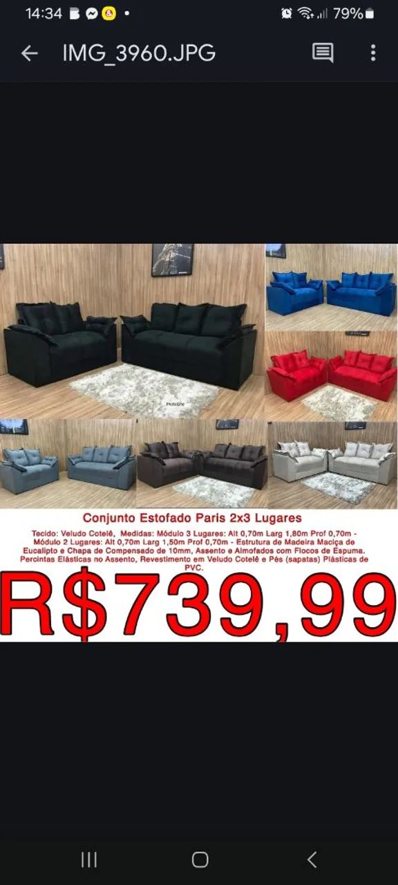 Sofá Cinza Moderno com Design Elegante - Foto 4