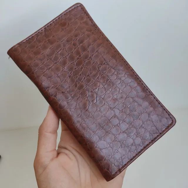 antigo carteira porta caneta documento em couro marrom (usado) - Foto 3