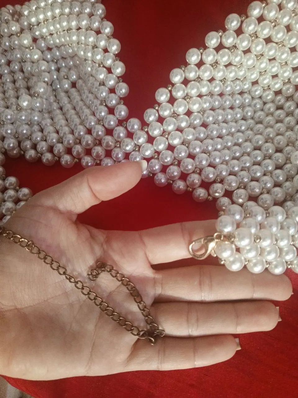 Top de pérolas artesanal - Foto 4