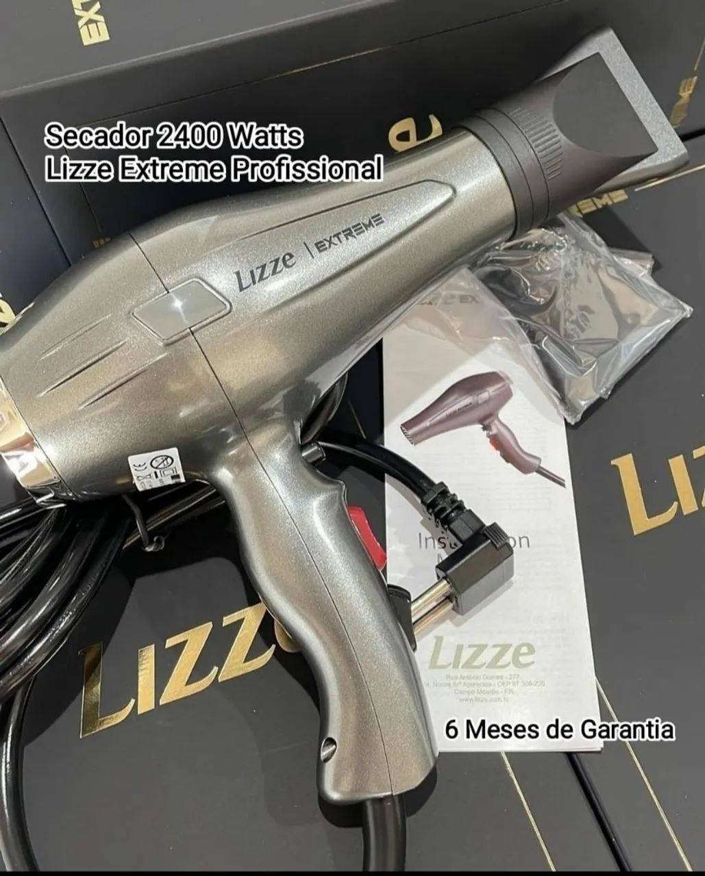 Secador 2400 Watts Lizze Extreme Profissional Com Garantia Novo Lacrado sem Uso 