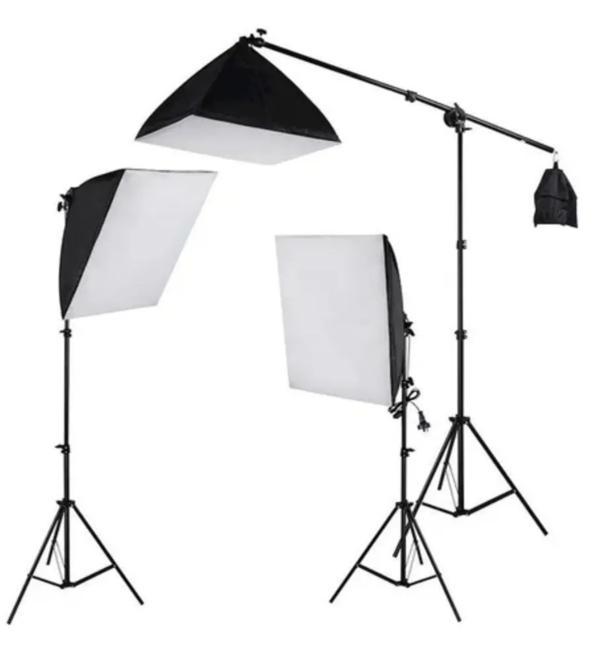 Kit Estúdio - 3 Softbox 50x70 + Tripé Girafa 2M