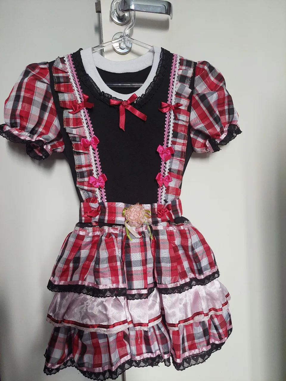 Vestido Infantil Xadrez Festa Junina