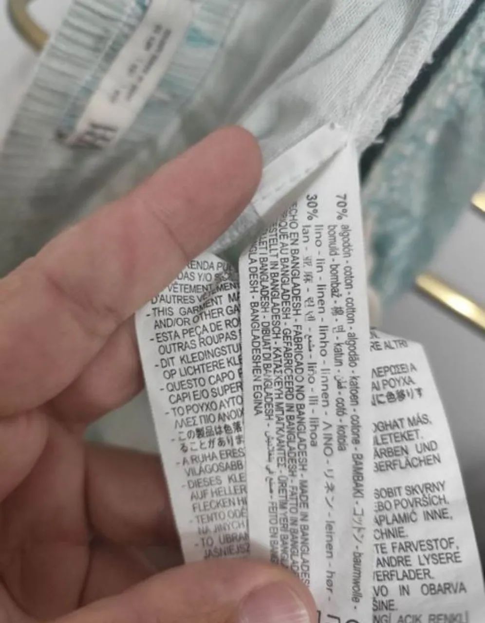 Bermuda estampaada Zara com linho  - Foto 4