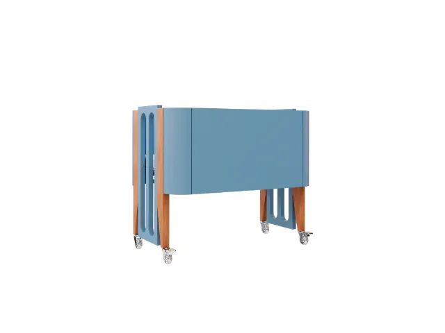 Berço Evolutivo Bo 3 em 1 Azul - Palha - Foto 3