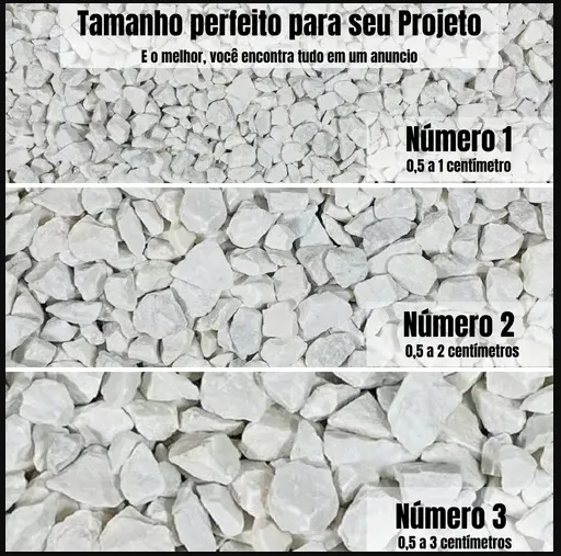 Granilha branca pedra para jardim diversos tamanhos