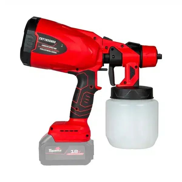 PISTOLA DE PINTURA A BATERIA 18V TOYAMA, TBT18SG800-K2 BRUSHLESS, TANQUE 800 ML, BATERIA 2 - Foto 5