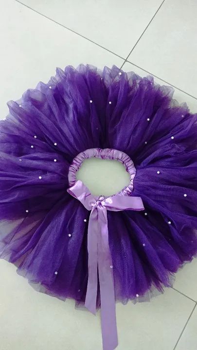 Saia de Tule Roxa com Laço - Foto 2