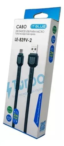 Cabo V8 para celular, micro usb com 2 metros - Foto 4
