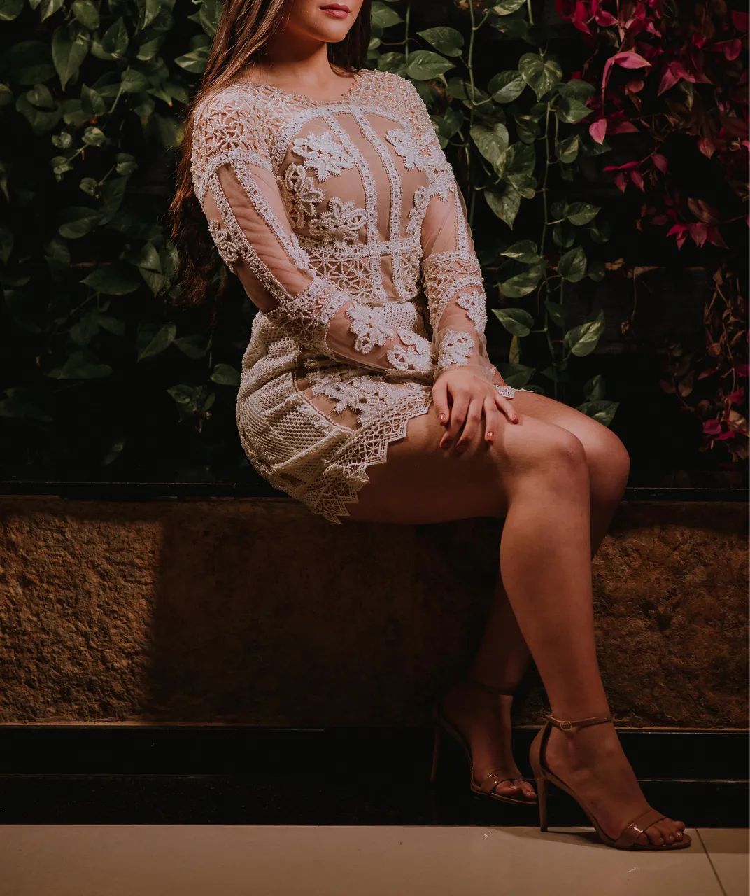 Vestido bordado a mão
