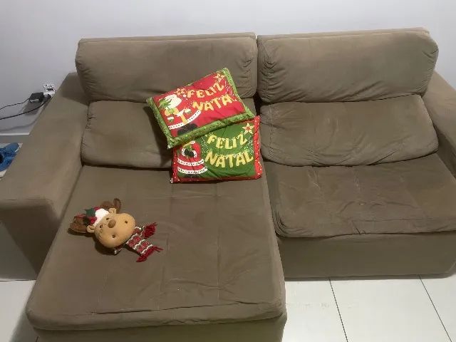 Sofá retrátil marrom 64960480744833120