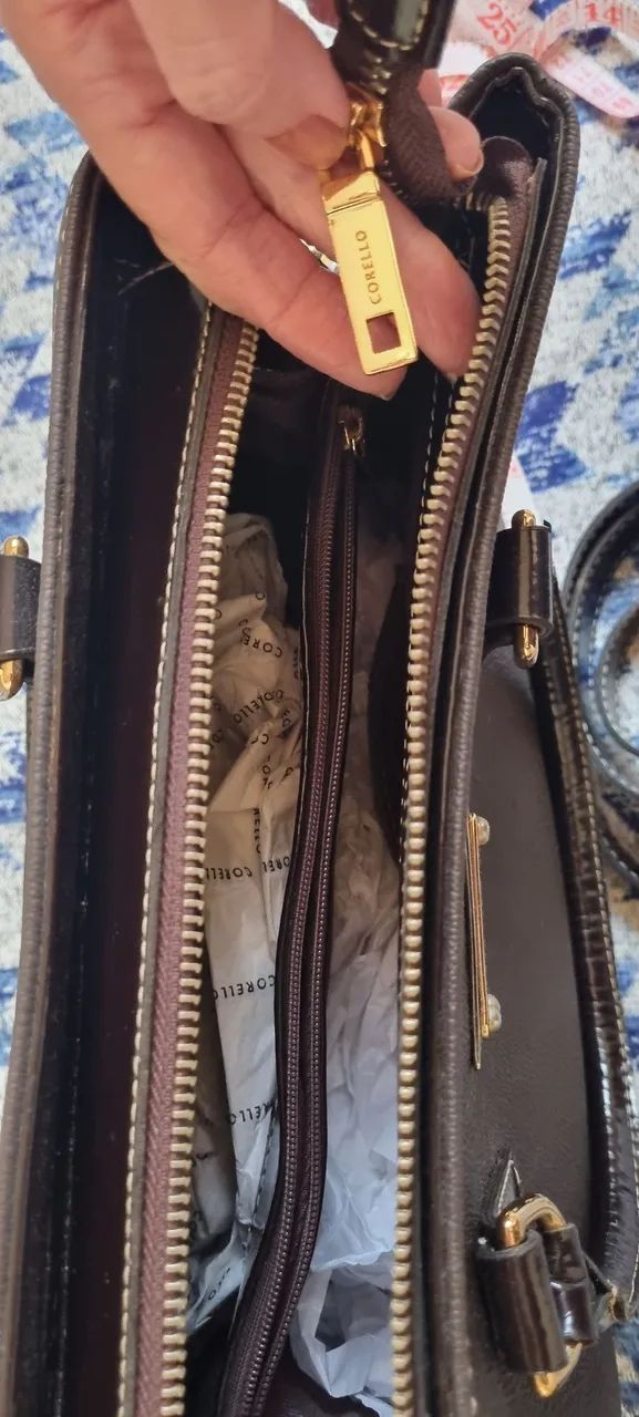 bolsa nunca usada de couro 2 alças corello - Foto 2