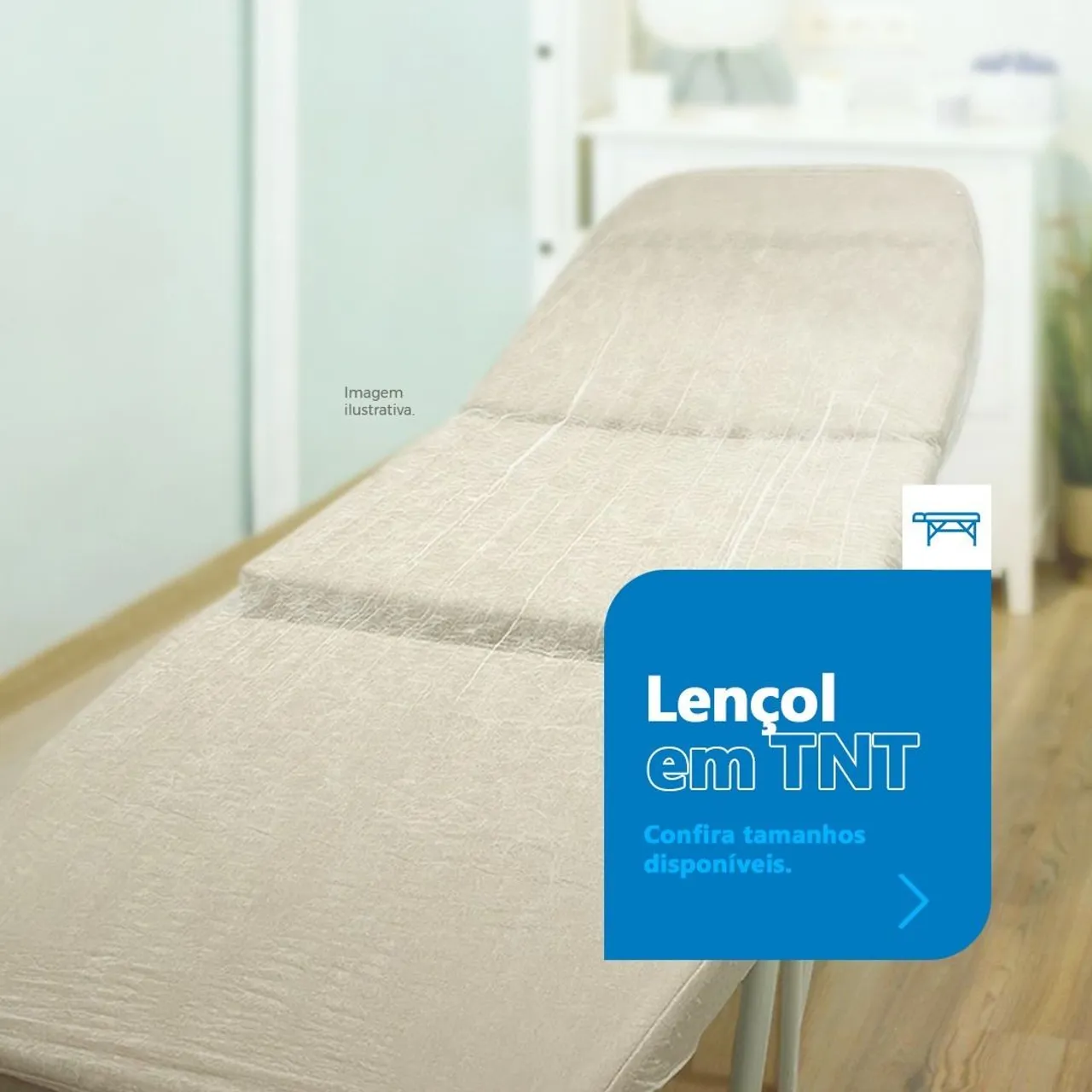 Lençol em TNT para Macas e Colchões Embalagem com 100 unidades