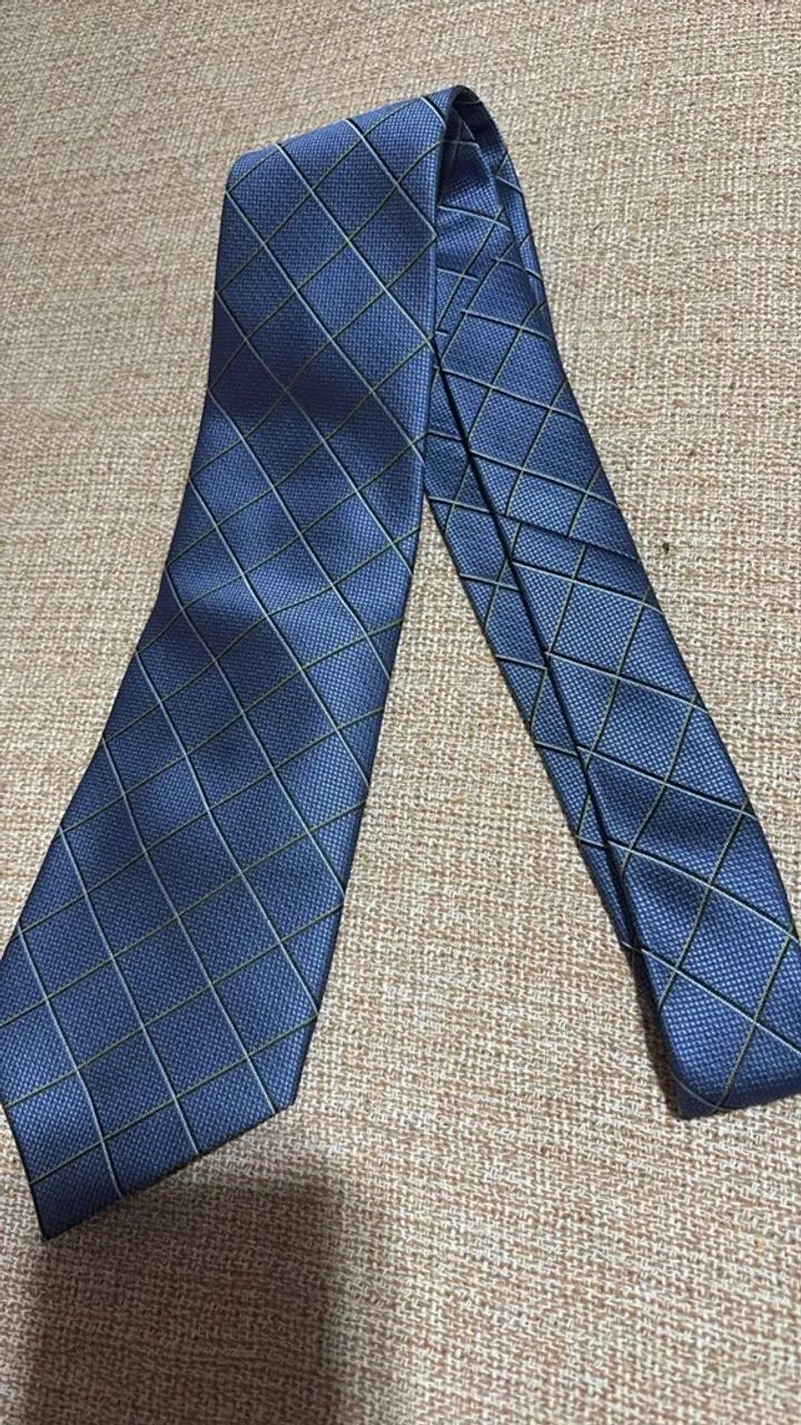 Gravata azul metálico com listras Marca: TNG  - Foto 4