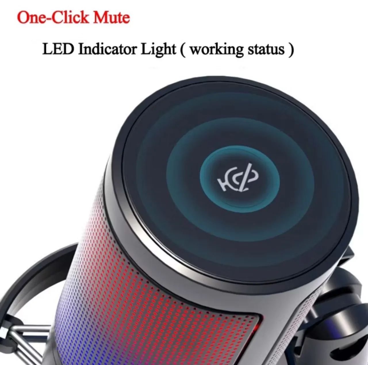 Microfone Condensador USB com luz LED - Foto 6