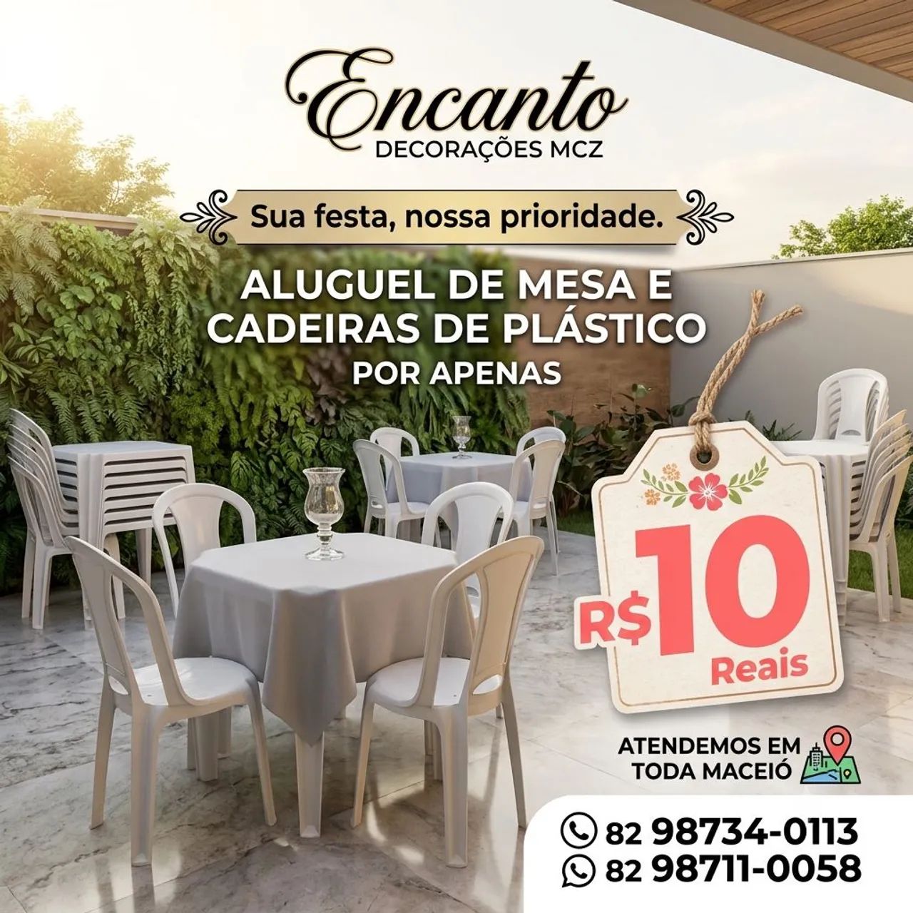 Aluguel mesas e cadeiras 