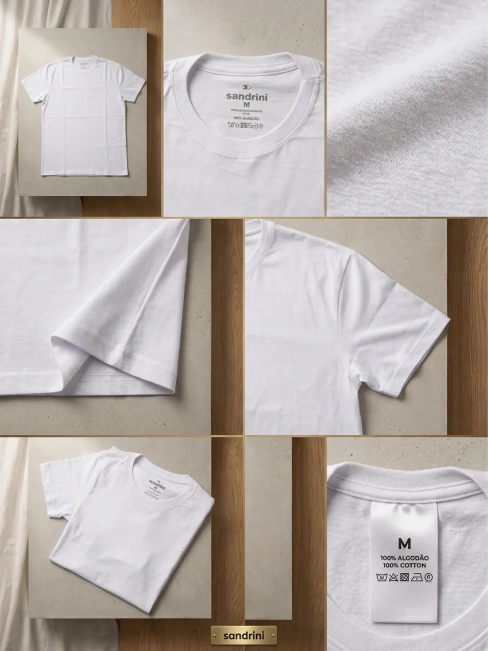 Camisetas Algodão Dia Dia Sandrini Básica Conforto - Foto 3