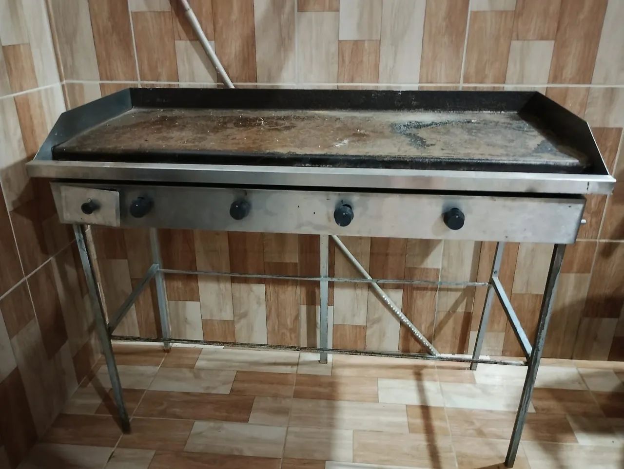 Chapa de lanche inox a gás 