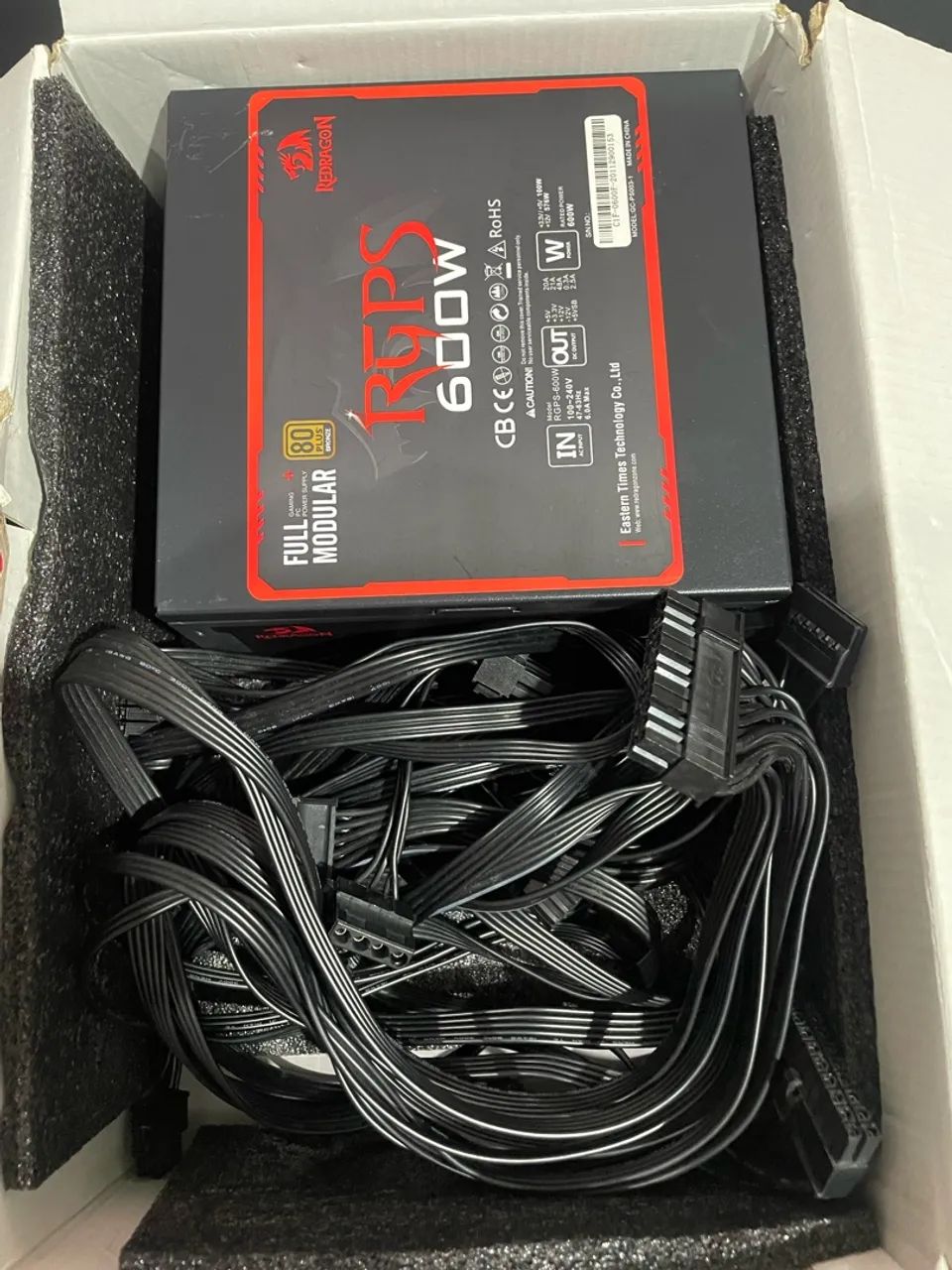 Fonte Redragon 600w, 80 Plus Bronze, Pfc Ativo, Full Modular - Foto 5