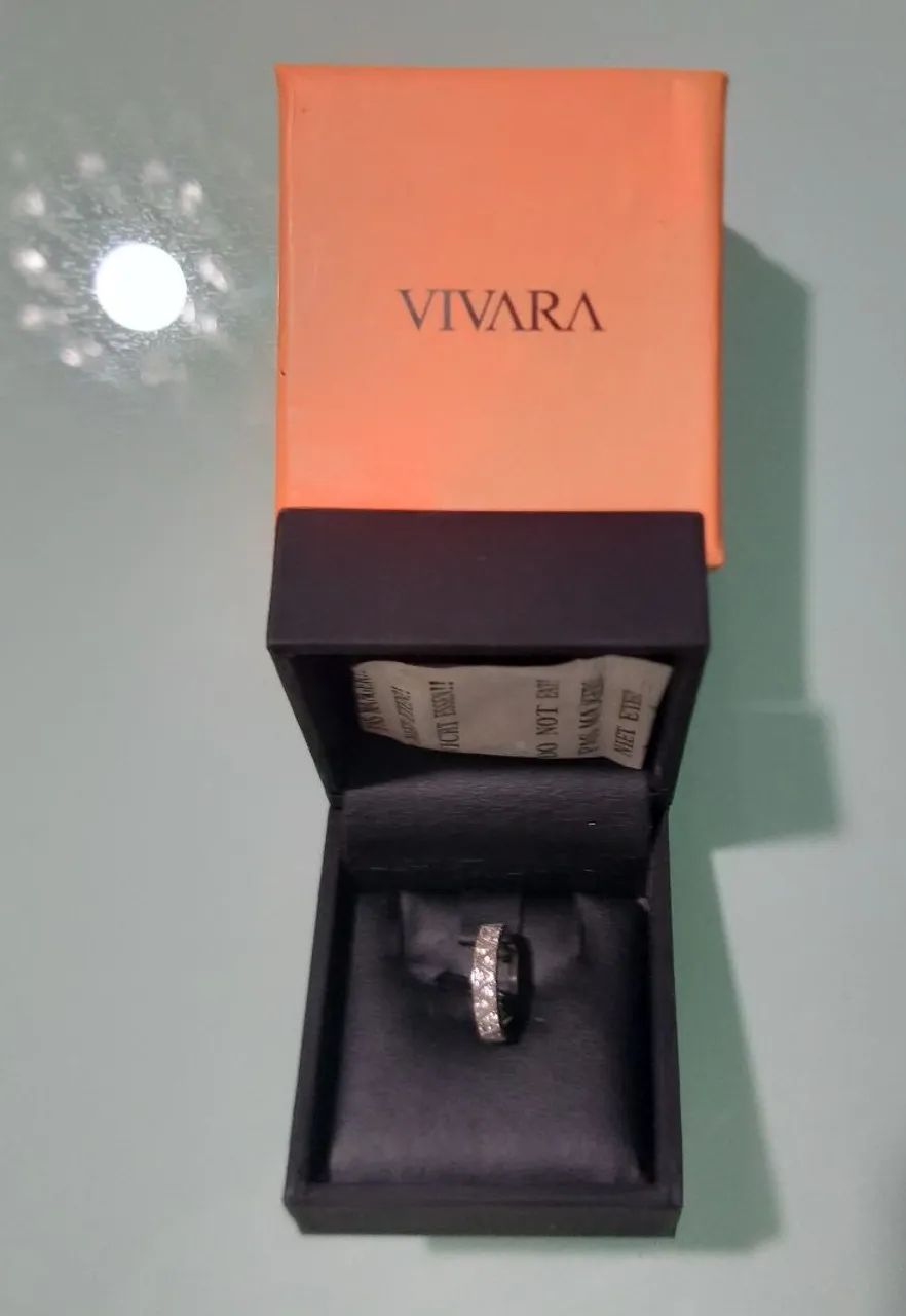 PIERCING EM OURO BRANCO 18K, COM DIAMANTES, MARCA VIVARA. NOVO! - Foto 3