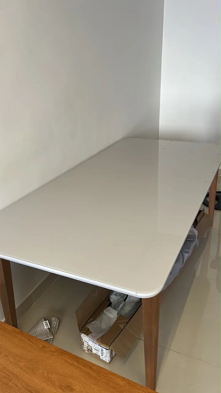 Tampo de mesa mdf/vidro chanfrado com acabamento em laca - Foto 3