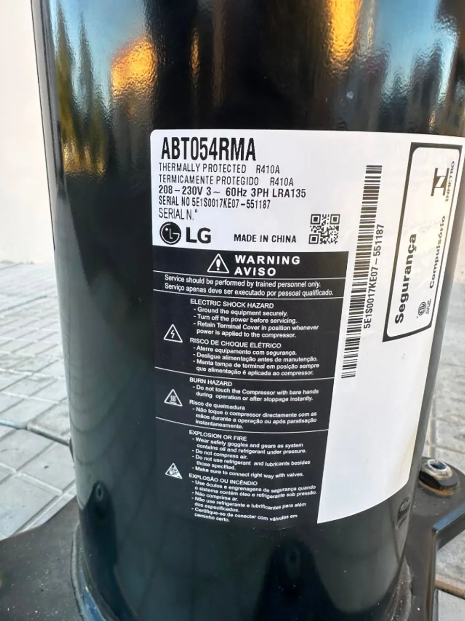 Compressor Ar Condicionado LG ABT054RMA Trifásico 220V - Foto 2
