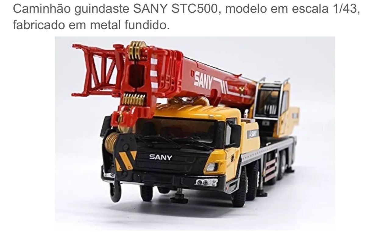 Guindaste Sany STC500 em escala 1:43 - Modelo Colecionador - Foto 4