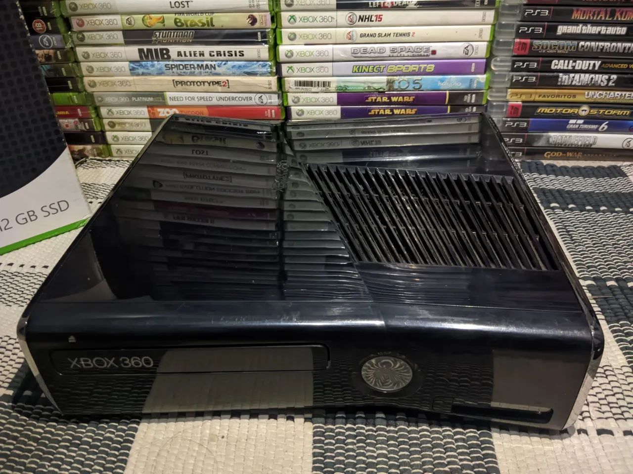 Xbox 360 Slim Glossy Black / Black Piano - Foto 4