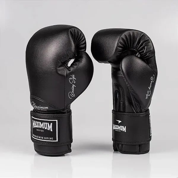 LUVA DE BOXE E MUAY THAI MAXIMUM CLASSIC BLACK POWER FACE 