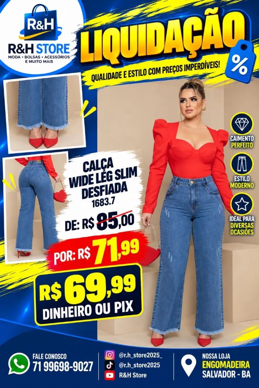 Calças Wide Leg - Foto 3