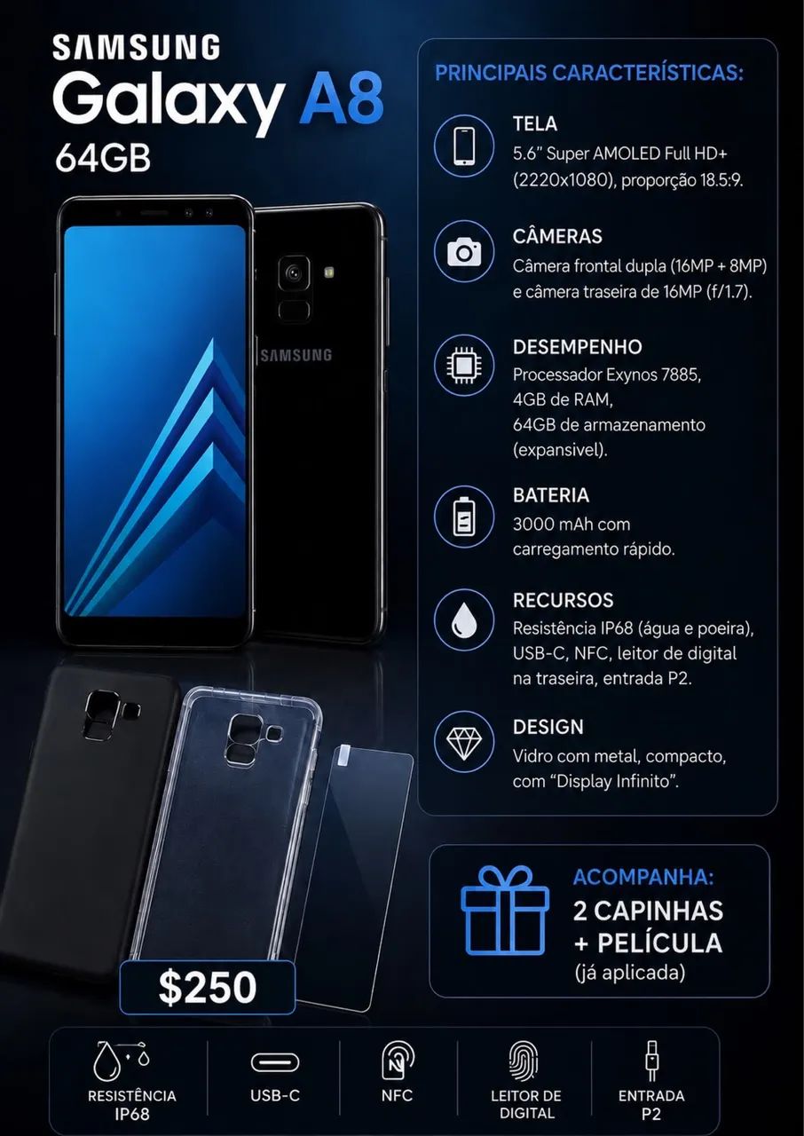 SAMSUNG GALAXY A8 64gb 