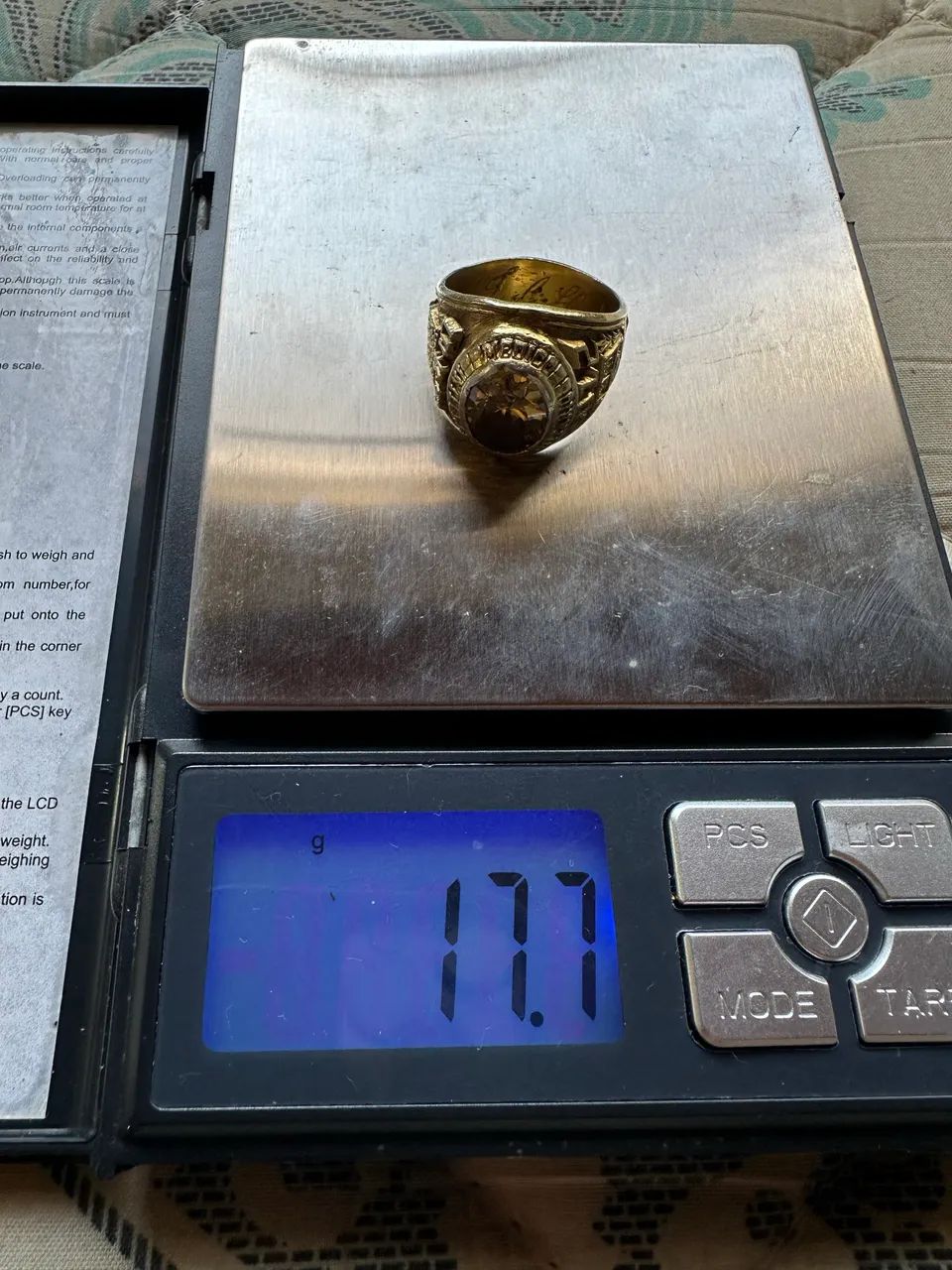 Anel de prata banho en oura 