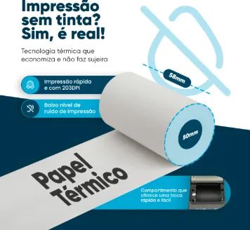 Mini Impressora Termica Usb E Bluetooth Kit C/ 10 Bobinas - Foto 3