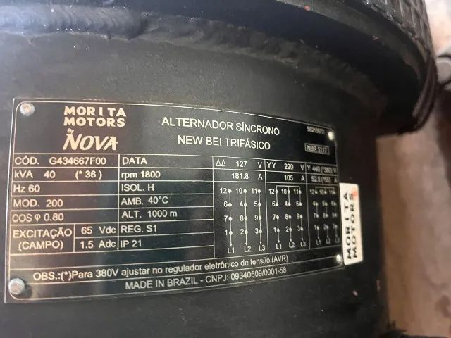 GERADOR DE ENERGIA - Alternador Trifásico 40KVA - Foto 3