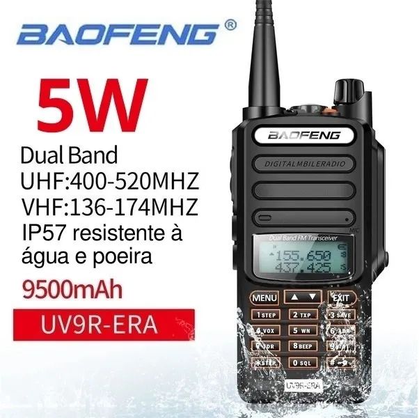 Radio HT Baofeng UV9R-ERA 5W Resistente à Água UHF+VHF+FM Original Novo Pronta Entrega