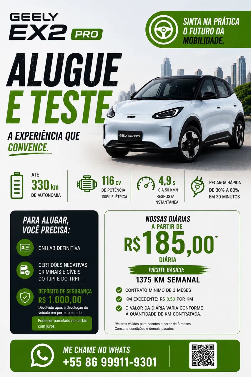 Geely Ex2 Pro Para Aluguel 