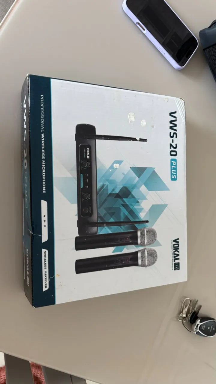 Microfone Sem Fio VHF - Kit Completo, 2 microfone e 1 receptor - Foto 4