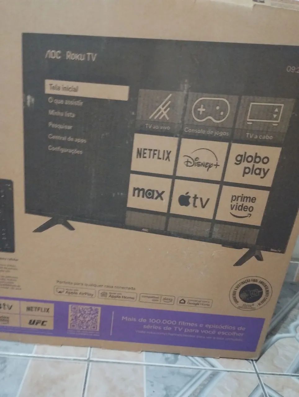 SMART TV 43 AOC Roku TV lacrada na caixa - Foto 3