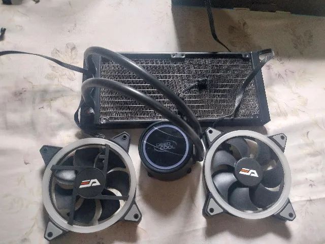 Water Cooler Deepcool + Ventoinhas Rgb Aigo Darkflash Dr12 Pro - Foto 3