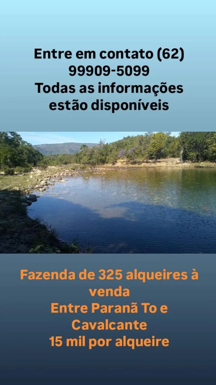 Fazenda de 325 alqueires entre Paranã To e Cavalcante