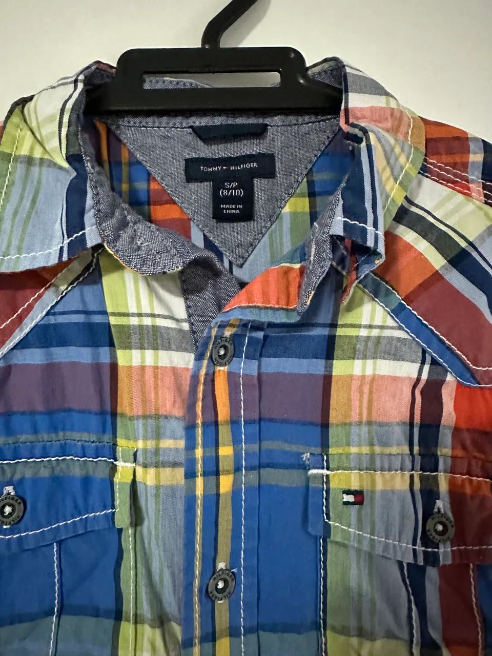Camisa infantil xadrez Tommy Hilfiger (8-10anos) - Foto 2