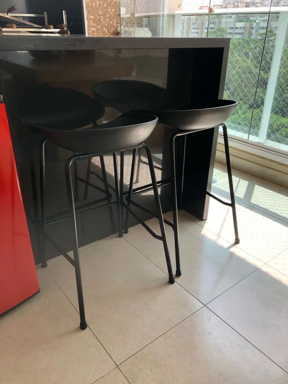 Kit 2 Banquetas preta 