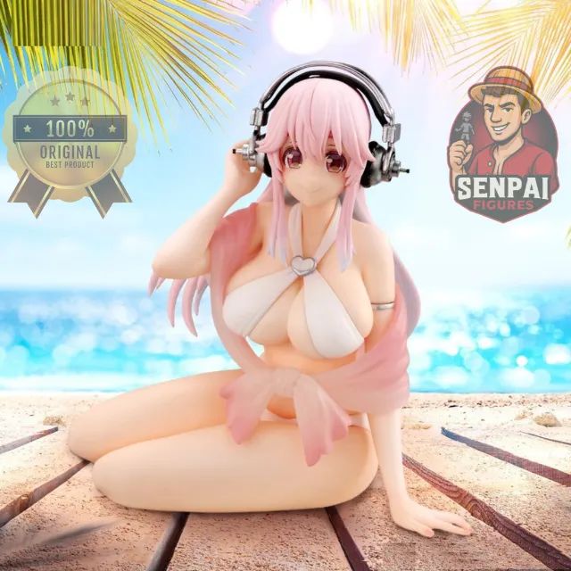 Super Sonico Noodle Stopper White Bikini Ver. - FuRyu