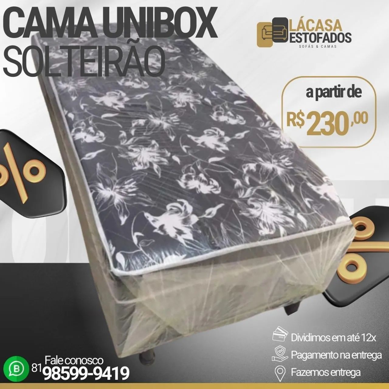Cama Box Solteirão diretamente do Fabricante.