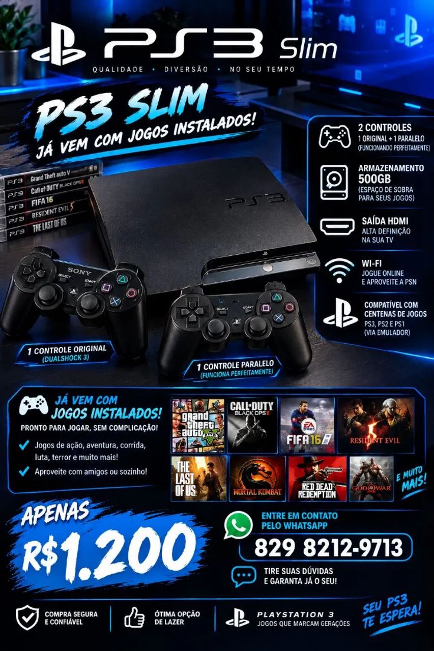 Ps3 em ótimas condições 