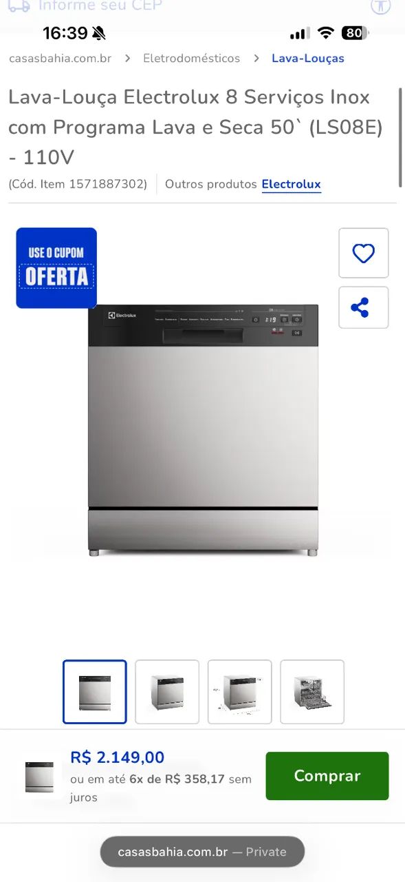 Maquina de lavar louça - Electrolux