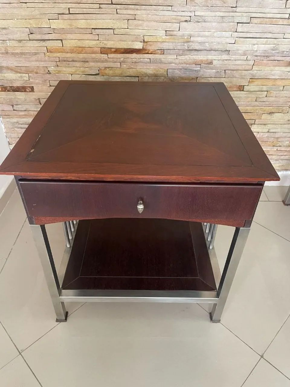 Mesa de centro com gaveta e tampo de vidro - Foto 5
