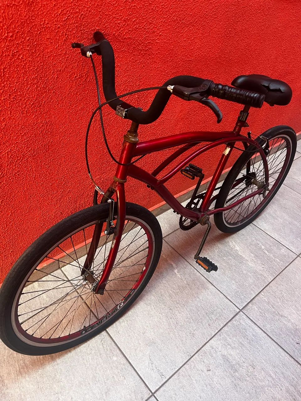 BICICLETA ARO 26 CRUISER VERMELHA - Foto 3