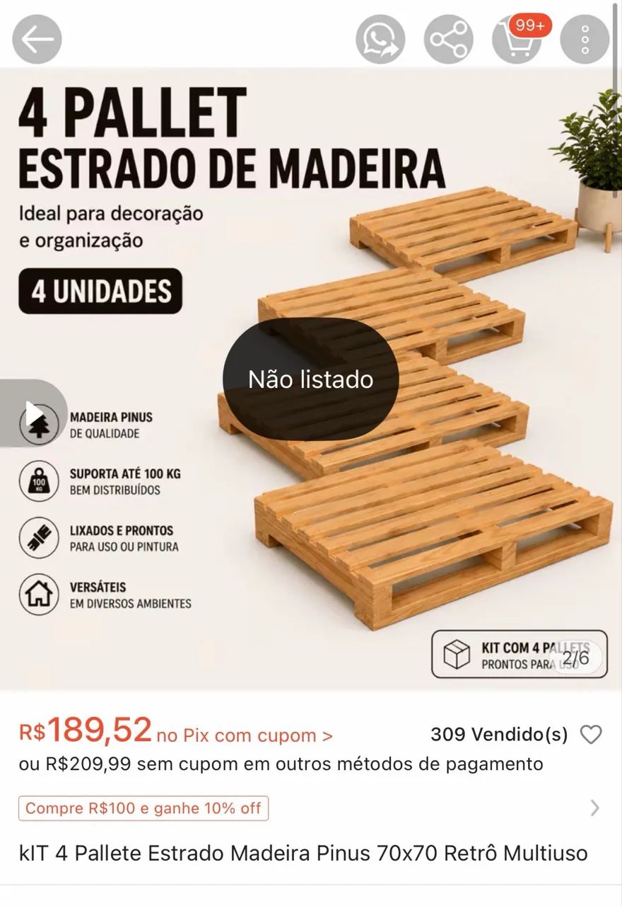 4 pallets médios 