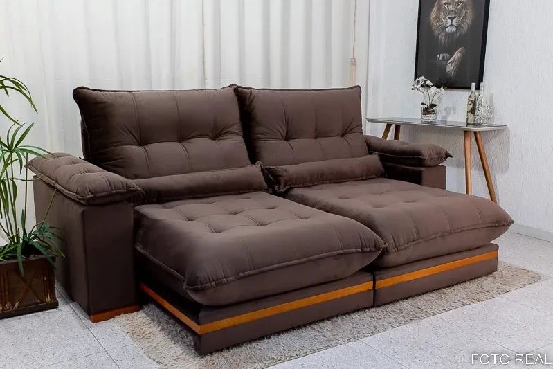 Sofá Retrátil Reclinável Ibis 2.30m Veludo - D33 e Molas Ensacadas Entrega Rápida - Foto 5